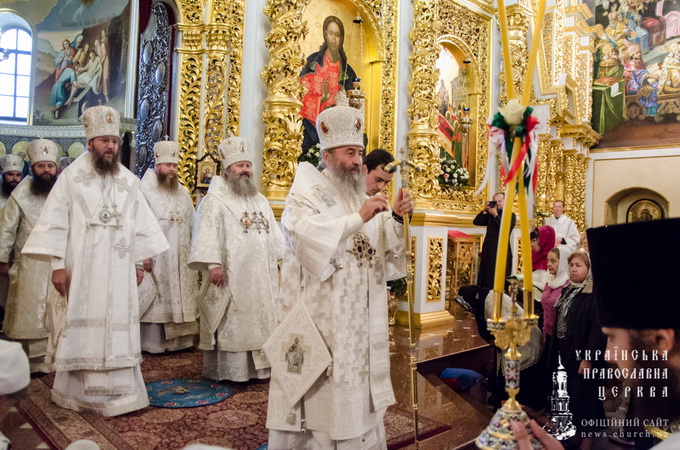 On the eve of the feast of Transfiguration Primate of the UOC led the vigil at the Kiev-Pechersk Lavra