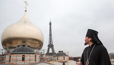 Ten bells set up at the bell tower of the Russian Cathedral in Paris