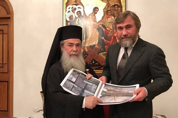 Novinskiy discussed his participation in restoration of the Edicule with Patriarch of Jerusalem