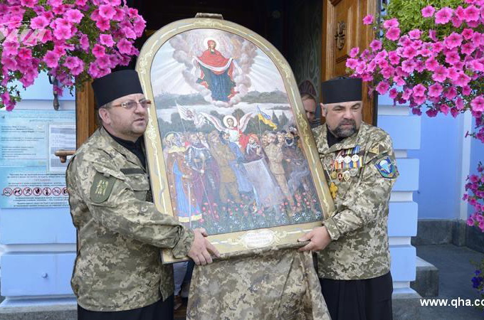 В УПЦ КП освятили «икону» с солдатами, воюющими на Донбассе