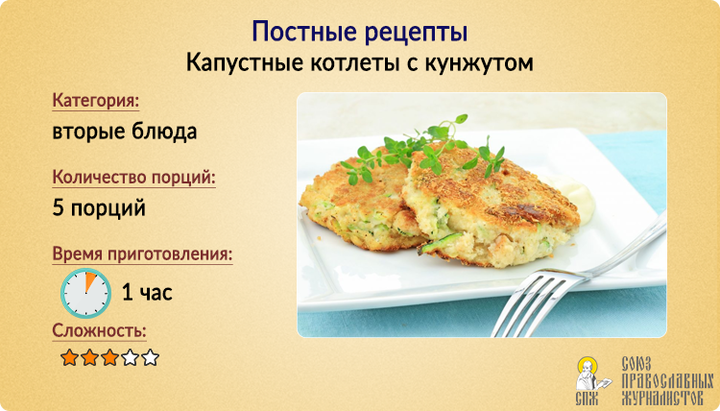 Постные рецепты: Капустные котлеты с кунжутом