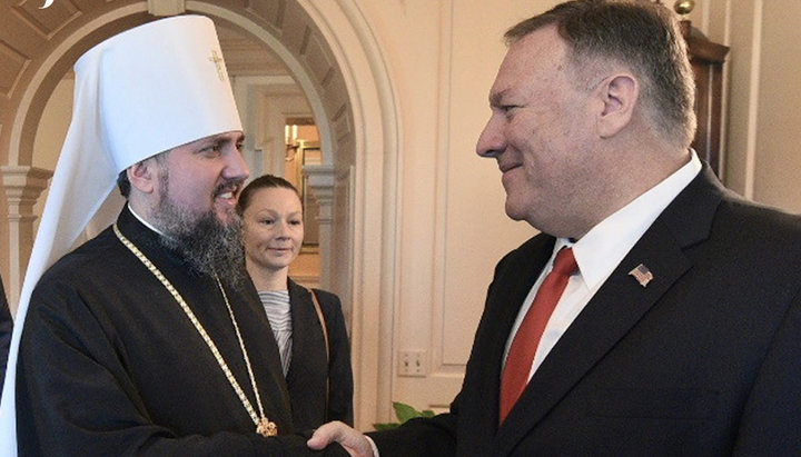 Epifanie Dumenko și Secretarul de Stat american Michael Pompeo. Imagine: Facebook