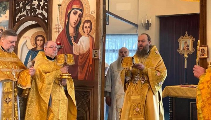 Mitropolitul Antonie, liturghia în biserică în cinstea sfântului mucenic Lyudmila din Cehia. Foto: DECR al UOC