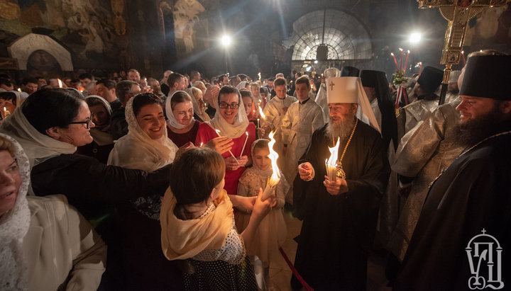 Празднование Пасхи в Киево-Печерской лавре в 2019 году. Фото: Информационно-просветительский отдел УПЦ