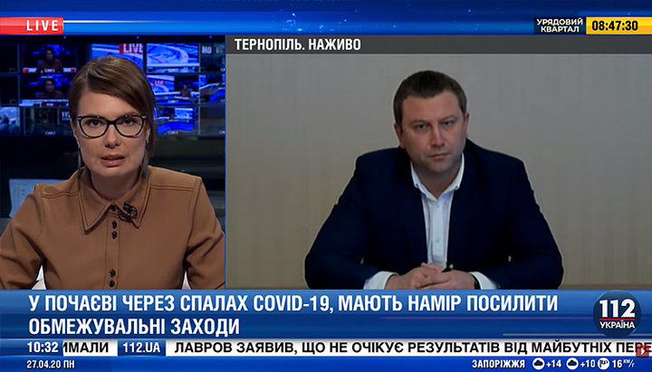 Голова Тернопільської обласної державної адміністрації Володимир Труш. Фото: скріншот відео на YouTube-каналі «112 Україна»