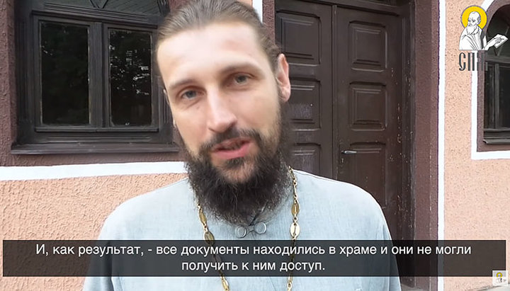 Настоятель храму УПЦ на честь Різдва Богородиці в селищі Ясіня протоієрей Олександр Гашпарович. Фото: скріншот відео на YouTube-каналі СПЖ