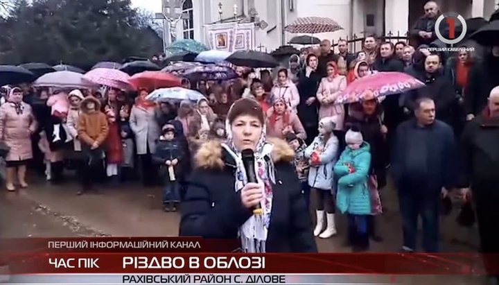 Громада УПЦ села Ділове. Фото: скріншот видео YouTube-каналу Перший Кабельний