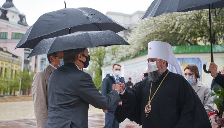 Ο Υπουργός Εξωτερικών των ΗΠΑ Άντονι Μπλίνκεν και Επιφάνιος Ντουμένκο στις 6 Μαΐου στο Κίεβο. Φωτογραφία: pomisna.info