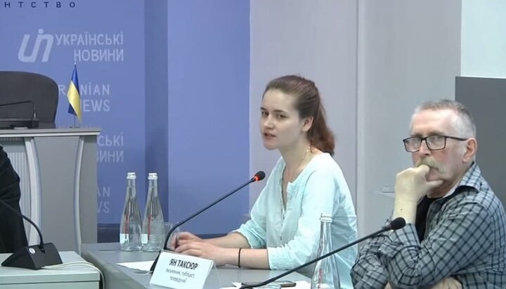 Tatiana Tsarukh at the “Miriane” round table. Photo: screenshot of the YouTube channel 