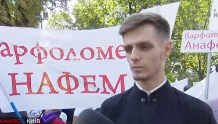 Diaconul Petru din eparhia de Odesa. Imagine: screenshot, canalul de Youtube Primul Independent