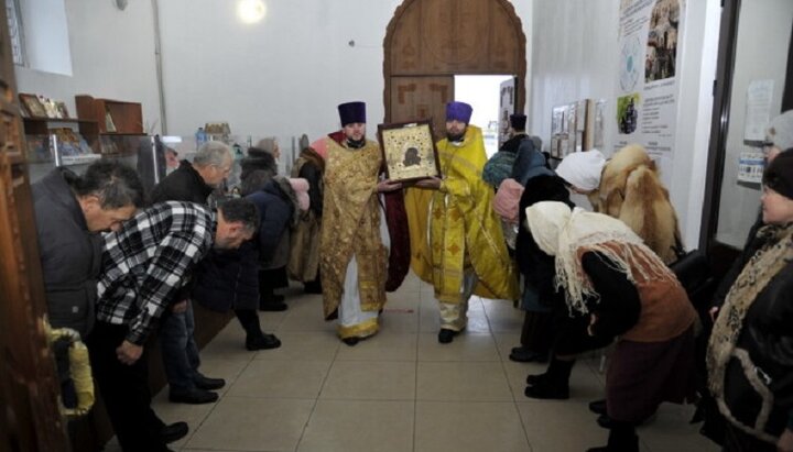 Прибытие чудотворной иконы в собор УПЦ в Подольске Одесской области. Фото: baltaeparhia.org.ua