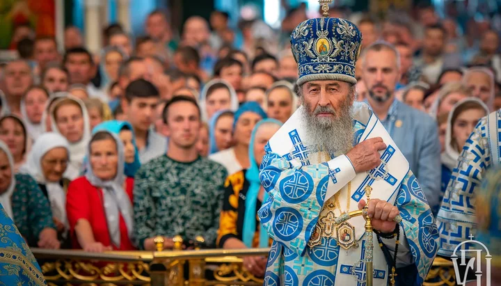 Блаженнейший Митрополит Онуфрий за богослужением в Почаевской лавре. Фото: news.church.ua