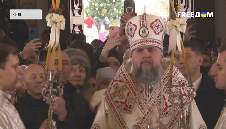 Epifaniy Dumenko at the Kyiv-Pechersk Lavra. Photo: a screenshot of Freedom's YouTube channel