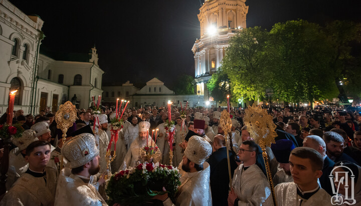 Празднование Пасхи в Киево-Печерской лавре в 2019 году. Фото: УПЦ