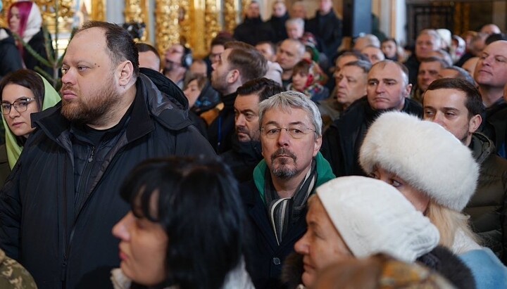 Ткаченко и Стефанчук на «богослужении» ПЦУ в Киево-Печерской лавре. Фото: сайт Минкульта