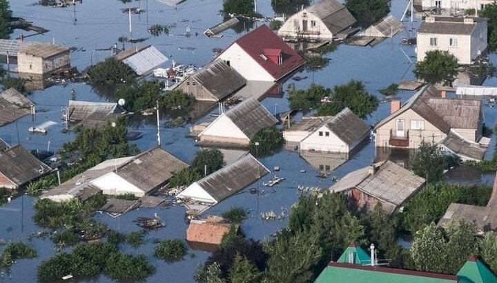 Повінь унаслідок підриву Каховської ГЕС. Фото: pravoslavna.volyn.ua