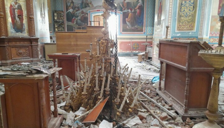 Разрушенный Никольский храм под Волновахой. Фото: t.me/s/zosima_monastery