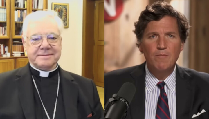 Cardinalul Müller și Tucker Carlson. Imagine: lifesitenews.com