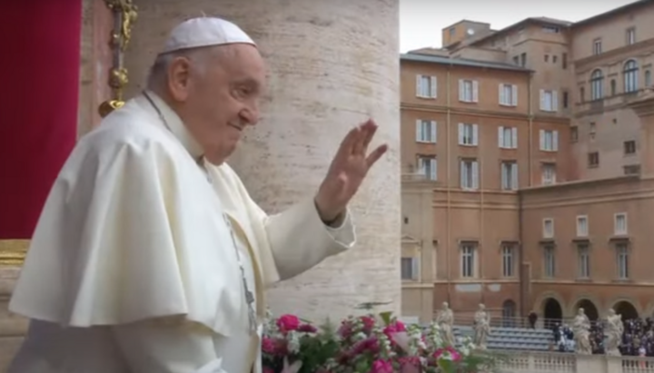 Loggia Catedralei Sfântului Petru, Pastorala de Paște a Papei Francisc. Imagine: Screenshot video Vatican News