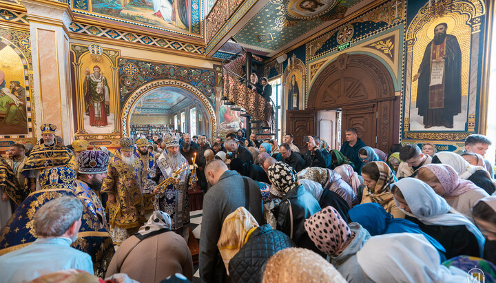 Sfânta Liturghie în Lavra Peșterilor de la Kiev pe 14 aprilie 2024. Imagine: news.church.ua