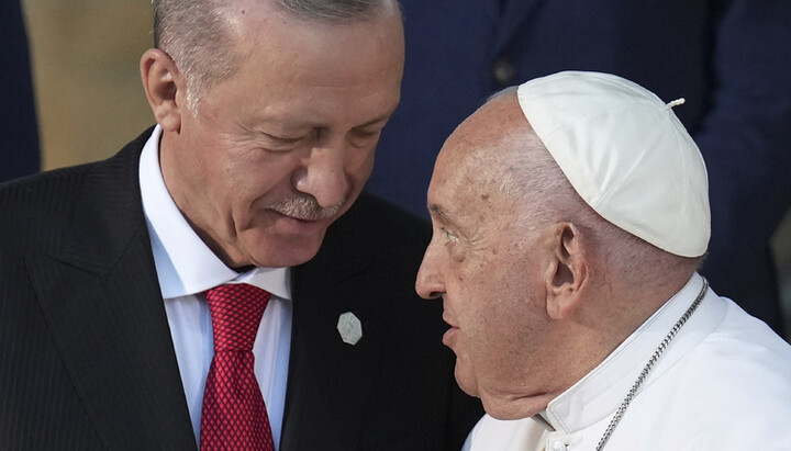 Turkish President Recep Erdogan and Pope Francis. Photo: bta.bg