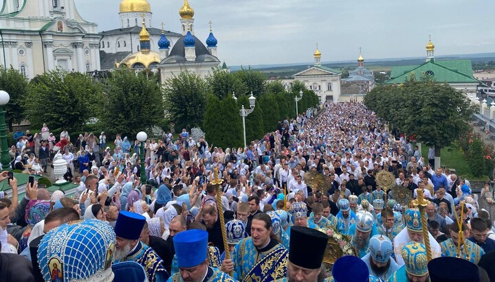 Lavra Poceaev în 4 august 2024. Imagine: t.me/Konotopskaeparhia