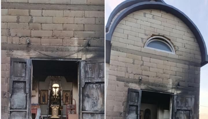 Biserica incendiată din Stari Koshary. Foto: Eparhia Volodymyr-Volyn