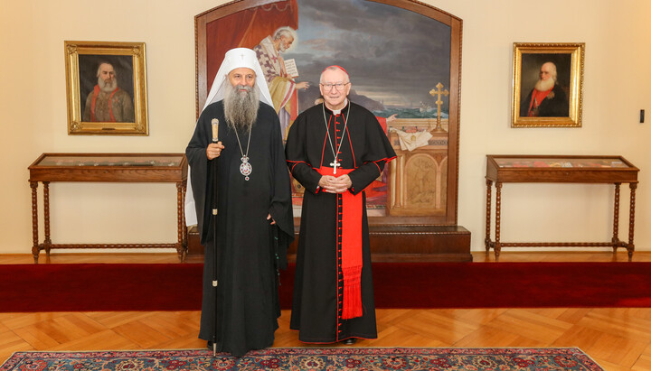 Serbian Patriarch Porfirije and Vatican Secretary of State Cardinal Pietro Parolin. Photo: spc.rs