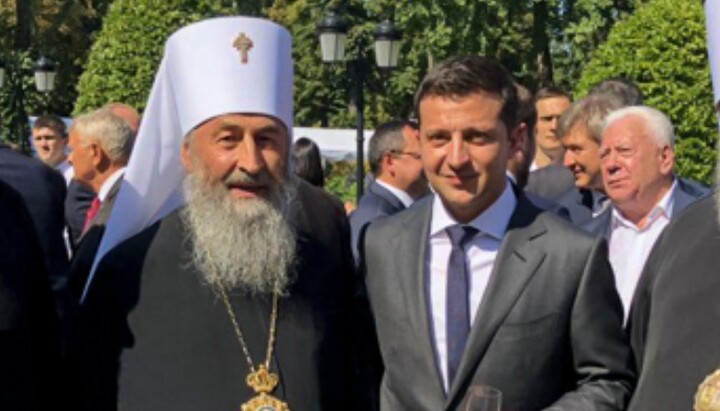 Μητροπολίτης Ονούφριος και Ζελένσκι. Φωτογραφία: γραφείο τύπου της Λαύρας των Σπηλαίων του Κιέβου