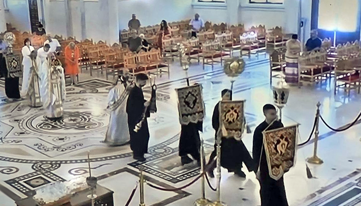 Пустой кафедральный собор в Никосии во время служения Архиепископа Георгия. Фото: СПЖ
