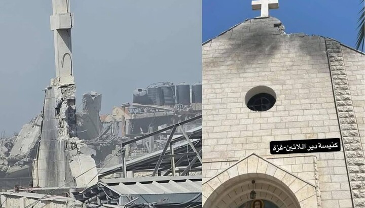 Η Εκκλησία της Αγίας Οικογένειας στη Γάζα μετά την αεροπορική επιδρομή, 16 Ιουλίου 2025. Φωτογραφία: orthodoxianewsagency