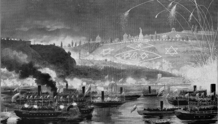 Празднование 900-летия крещения Руси в Киеве 15 июля 1888 г.⁠⁠ Фото: «Всемірная иллюстрація»