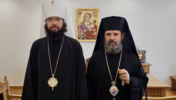 Архиепископ Албанский Иоанн и глава ОВЦС МП митрополит Антоний. Фото: пресс-служба Албанской Церкви