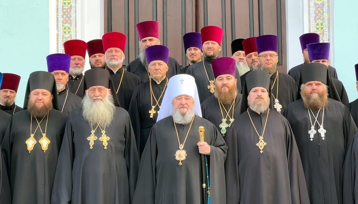 Митрополит Владимир и духовество Владимир-Волынской и Ковельской епархии. Фото: скриншот видео епархии