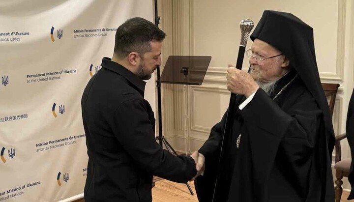 Patriarhul Bartolomeu cu Zelenski. Fotografie: serviciul de presă al Patriarhiei de Constantinopol