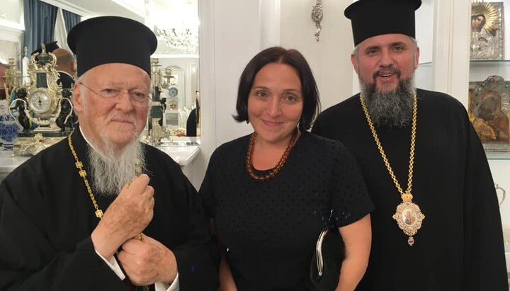 Мищенко с Патриархом Варфоломеем и Сергеем Думенко. Фото: Фейсбук Мищенко
