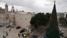На площади в Вифлееме впервые за два года установили рождественскую елку