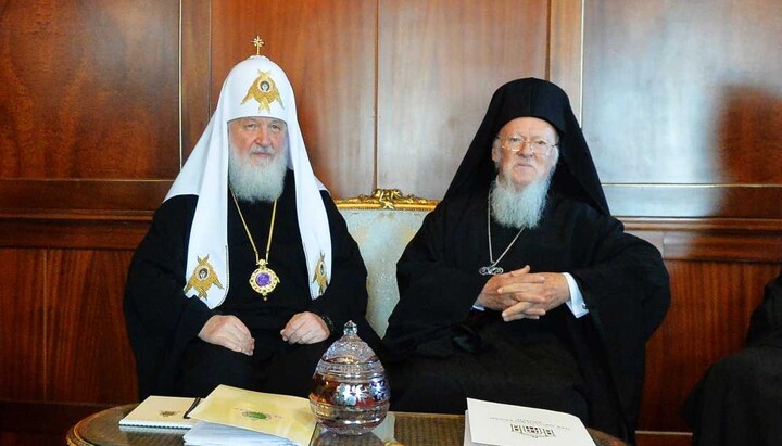 Патріархи Кирил і Варфоломій. Фото: Пресслужба Фанара