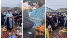 В Кузьмине община УПЦ после изгнания из храма служит под открытым небом