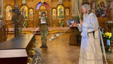 В Ионинском монастыре Киева отпели погибшего на фронте сына иеродикона