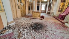 Holy Spirit Cathedral in Kherson damaged by shelling