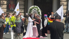 LGBT rally held under police protection in central Lviv