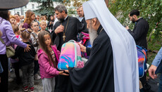 His Beatitude presented 200 children of displaced persons with backpacks for the school year
