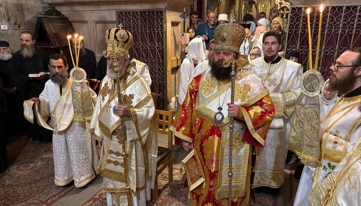 Ο Μητροπολίτης Ρόβνο Πιμέν και ο Μητροπολίτης Ελενουπόλεως Ιωακείμ. Φωτογραφία: Ιερά Επαρχία Ρόβνο