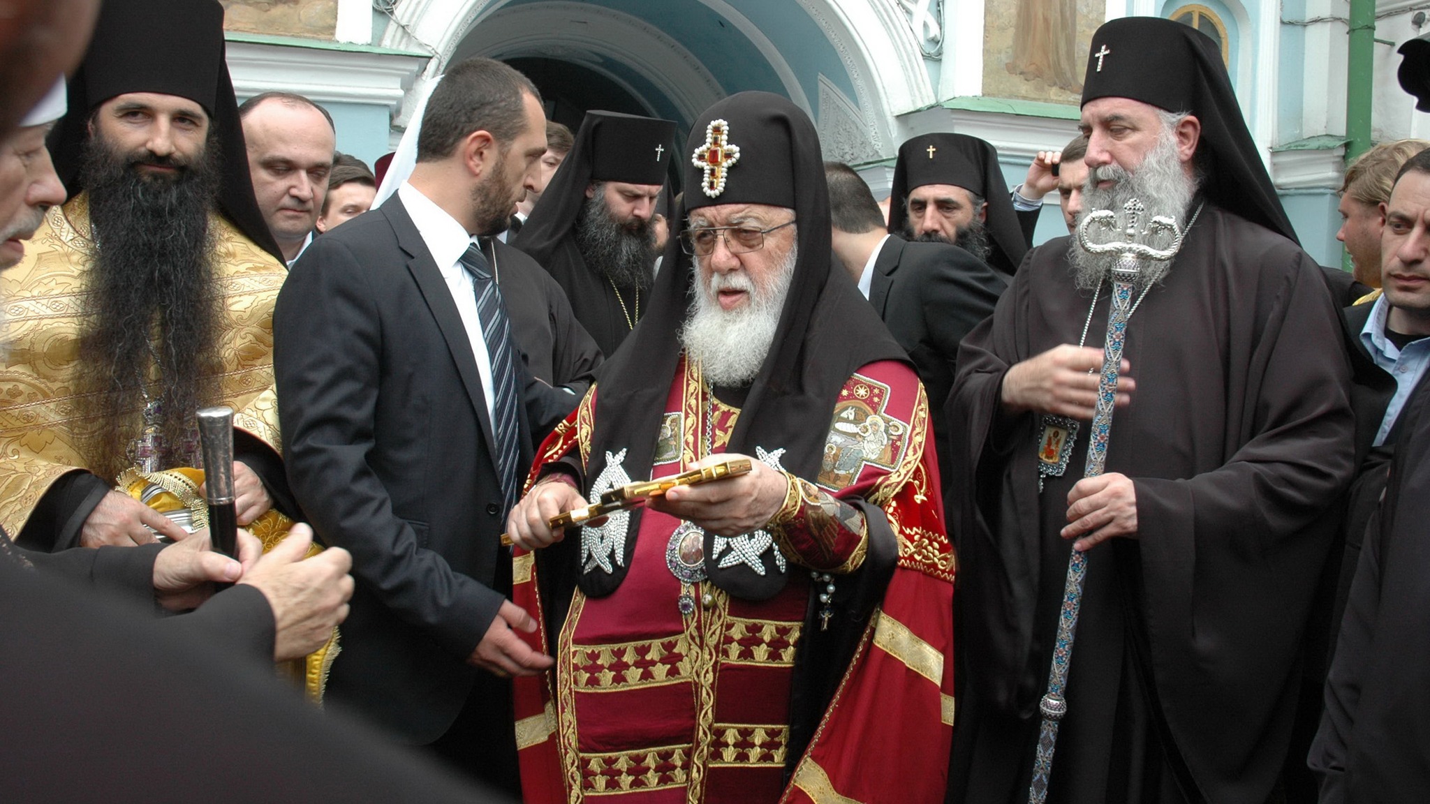 Патриарх Илия в Киево-Печерской лавре.